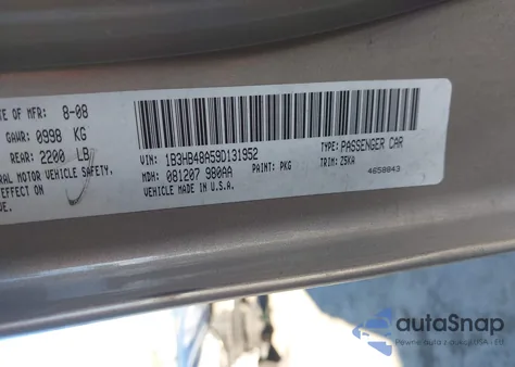 2009 Dodge Caliber Sxt z USA, uszkodzony, nr VIN 1B3HB48A59D131952